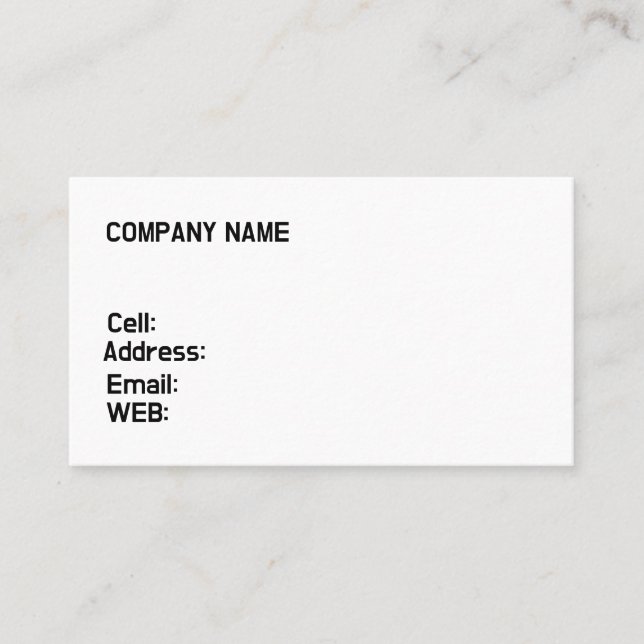 CARTE DE VISITE MODÈLE BASIC (Devant)