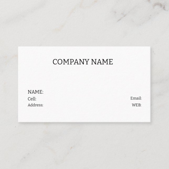 CARTE DE VISITE MODÈLE BASIC (Devant)