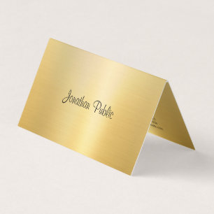 Carte De Visite Modèle Calligraphie Faux Gold Modern Professional