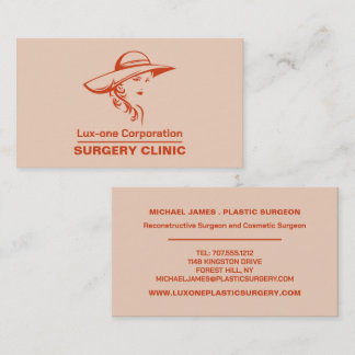 Carte De Visite Modèle classique, Chirurgien plastique, Chirurgie 