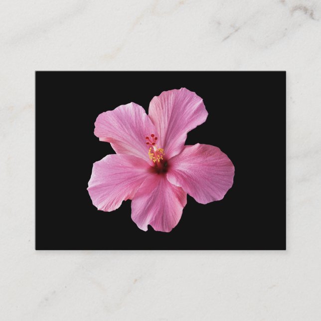 Carte De Visite Modèle customisé par fleur rose d'Hawaï de ketmie (Devant)