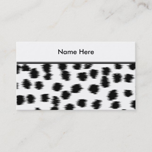 Carte De Visite Modèle dalmatien noir et blanc d'impression (Devant)