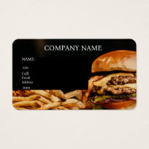 CARTE DE VISITE MODÈLE DE BASE HAMBURGERS