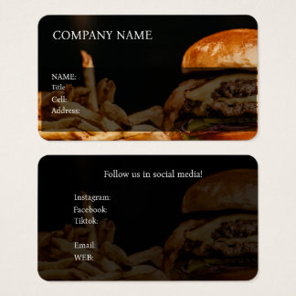 CARTE DE VISITE MODÈLE DE BASE HAMBURGERS