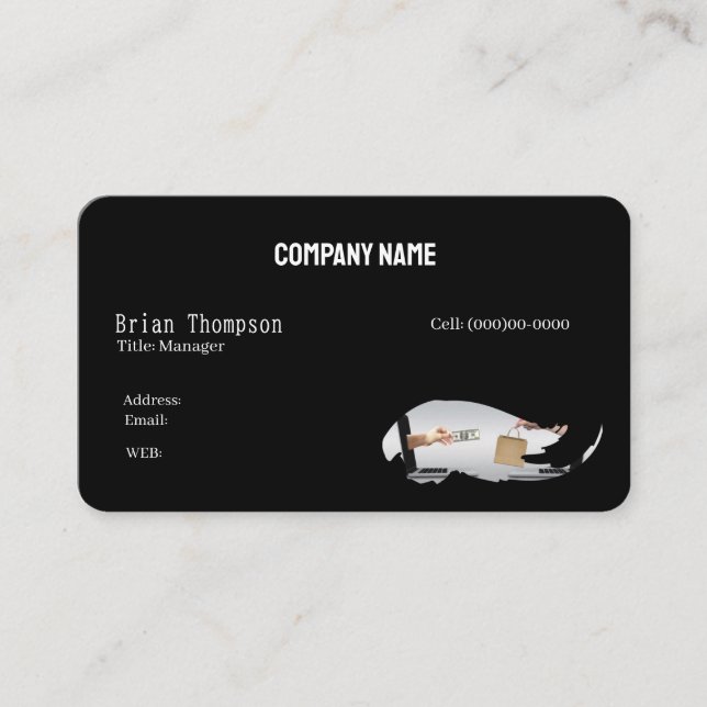 CARTE DE VISITE MODÈLE DE BASE, MAGASIN EN LIGNE (Devant)