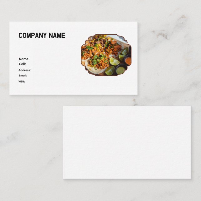 CARTE DE VISITE MODELE DE BASE taqueria (Devant / Derrière)