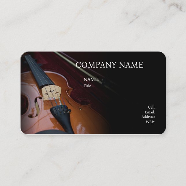 CARTE DE VISITE MODÈLE DE BASE VIOLIN (Devant)