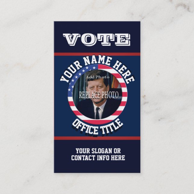 Carte De Visite Modèle de campagne politique personnalisé (Devant)