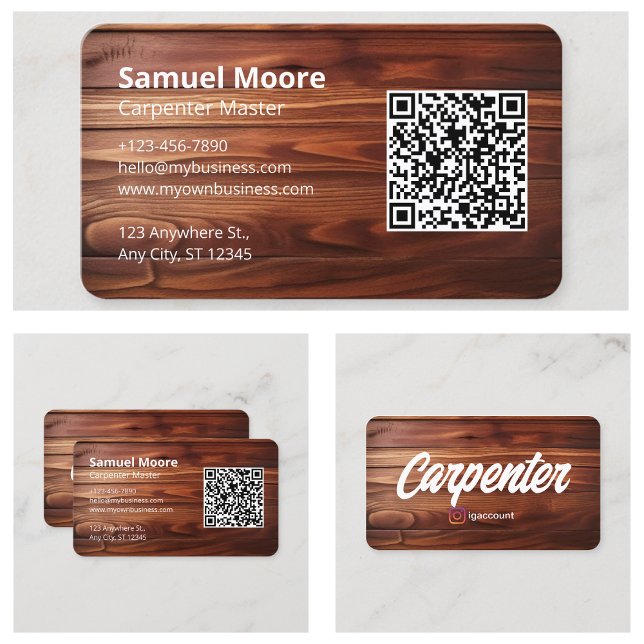 Carte De Visite Modèle de charpentier de l'armoire (Cabinet Makers Carpenter Sample Business Card
)