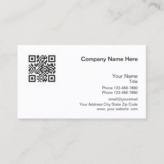 Carte De Visite Modèle de code QR d'entreprise professionnelle (Devant)