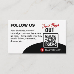 Carte De Visite Modèle de conception de code QR à suivre par scan