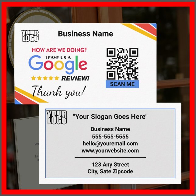 Carte De Visite Modèle de lien de Google Moderne W/ QR Code (Créateur téléchargé)