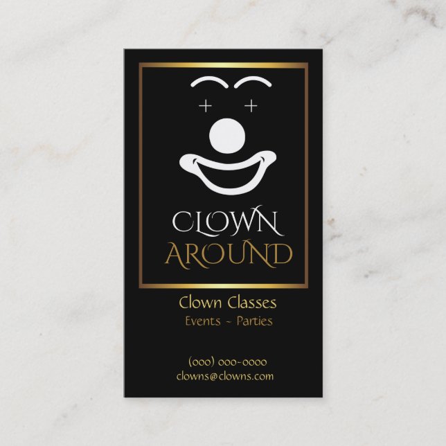 Carte De Visite Modèle de logo de clown (Devant)