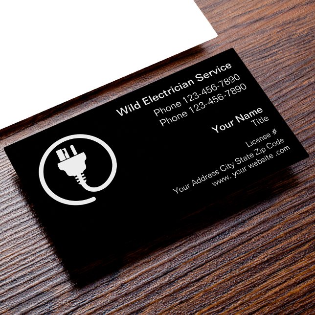 Carte De Visite Modèle de logo de l'électricien professionnel (Créateur téléchargé)
