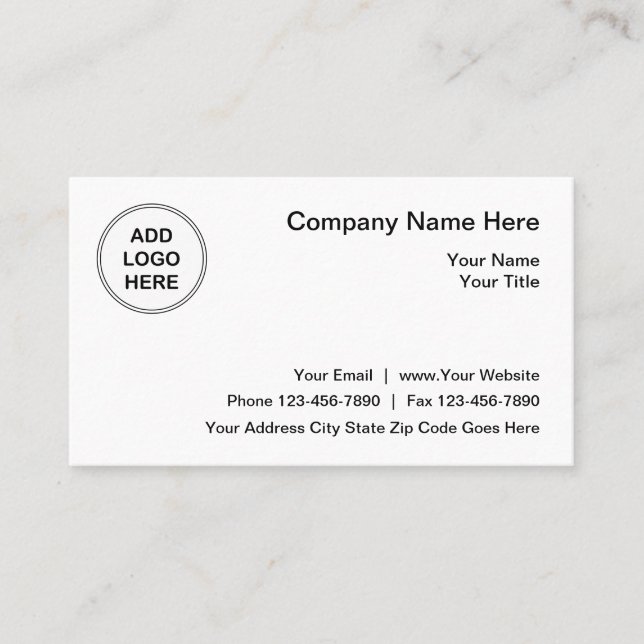 Carte De Visite Modèle de logo d'entreprise simple (Devant)