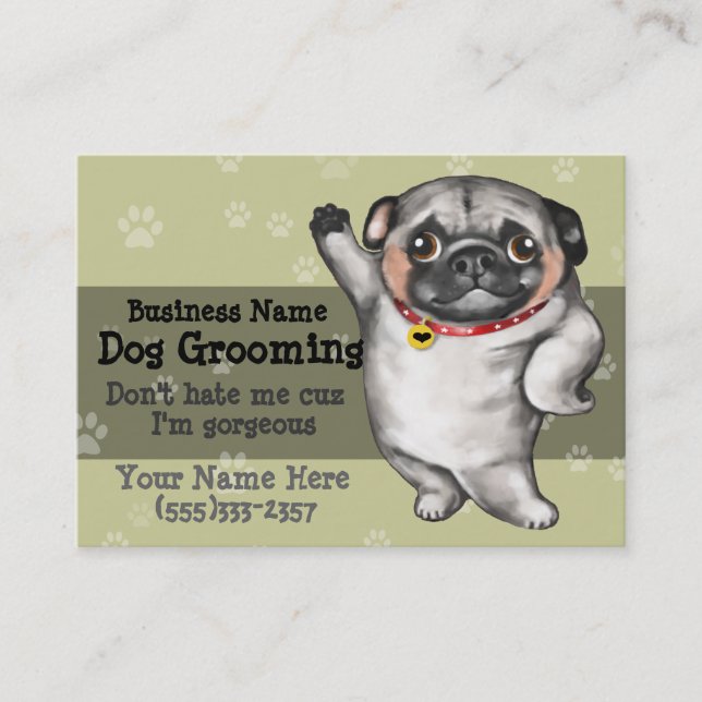 Carte De Visite Modèle de marketing promotionnel de chien Grooming (Devant)