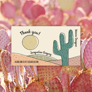 Carte De Visite Modèle de Merci Retro Desert Cactus