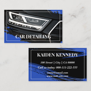 Carte De Visite Modèle de photo de detailing de service de voiture