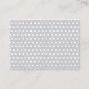 Carte De Visite Modèle de point gris-clair et blanc de polka