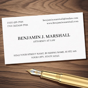 Carte De Visite Modèle de professionnel du droit formel