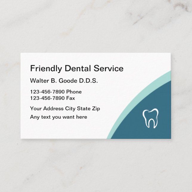 Carte De Visite Modèle de rendez-vous de bureau de dentiste (Devant)