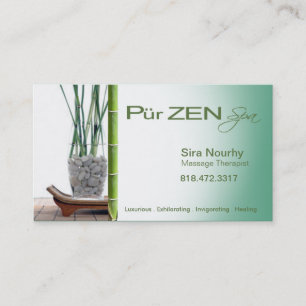 Carte De Visite Modèle de spa de thérapeute de massage de zen