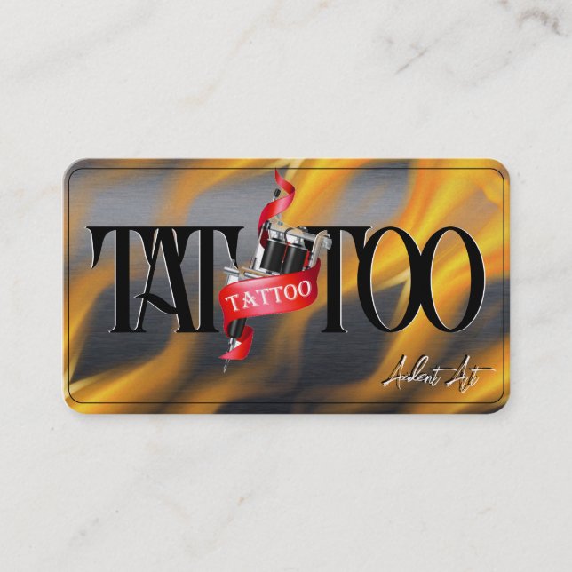 Carte De Visite Modèle de tatouage puissant, voiture d'affaires 3, (Devant)
