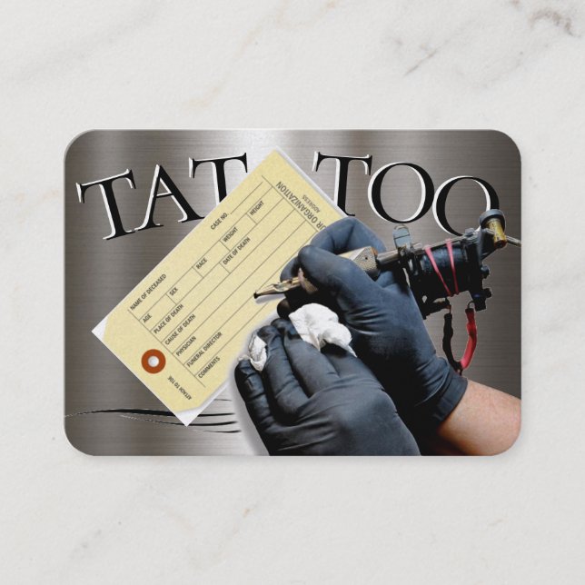 Carte De Visite Modèle de tatouage puissant, voiture    profession (Devant)