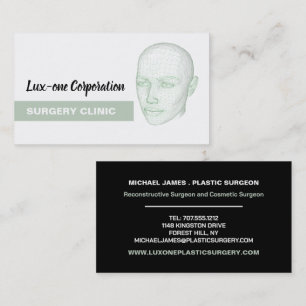 Carte De Visite Modèle de tête, Chirurgien plastique, Chirurgie pl