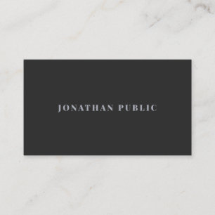 Carte De Visite Modèle de texte en argent professionnel gris foncé