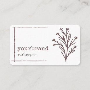 Carte De Visite Modèle d'image Fleur Florale Rustique Blanc clair