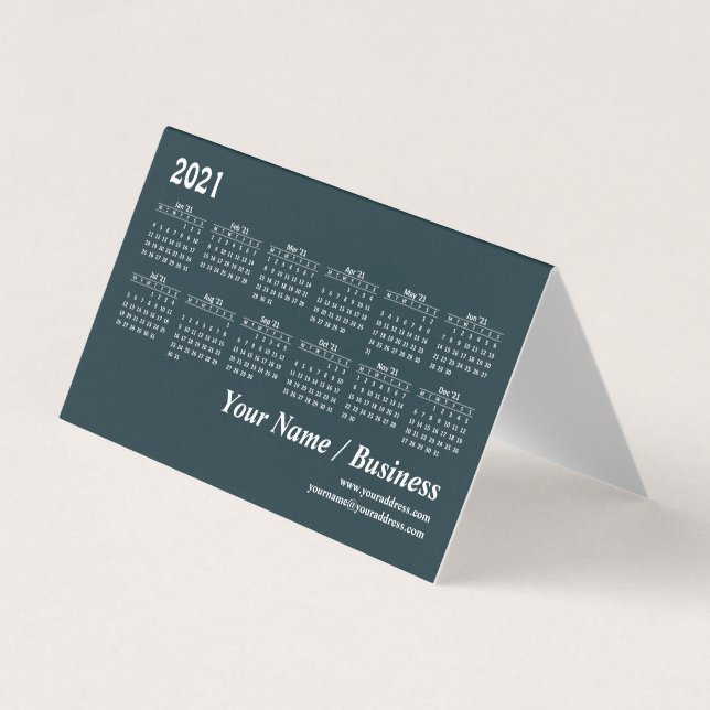 Carte De Visite modèle du calendrier 2021 (Devant)
