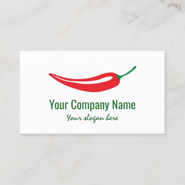 Carte De Visite Modèle du logo de la société de piment rouge (Devant)