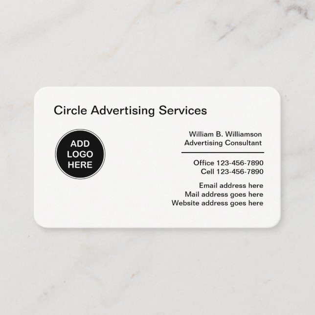 Carte De Visite Modèle du logo de l'agence de publicité (Devant)