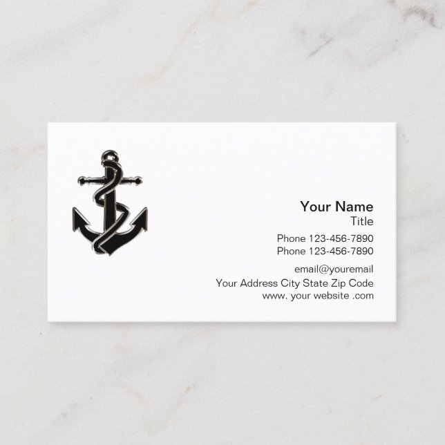Carte De Visite Modèle du logo professionnel nautique (Devant)