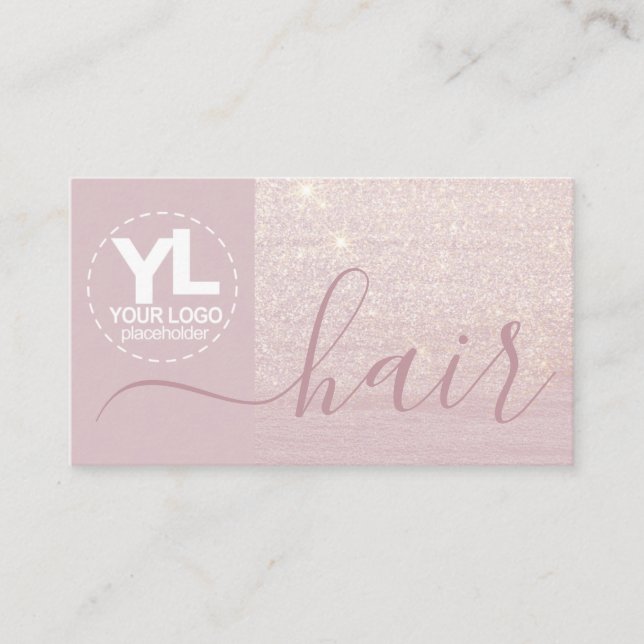 Carte De Visite Modèle du logo violet rose Parties scintillant de  (Devant)