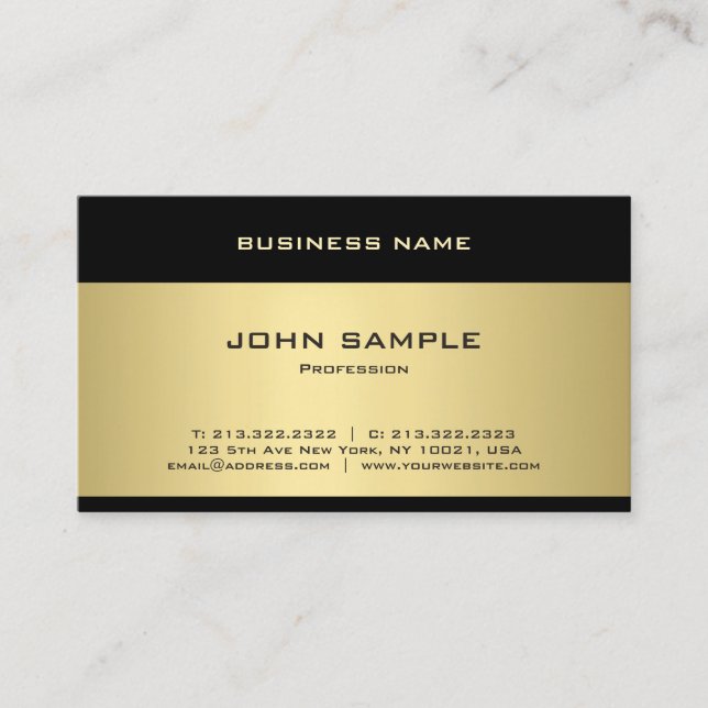 Carte De Visite Modèle Elegant Gold Professional Moderne tendance (Devant)