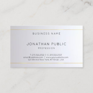 Carte De Visite Modèle élégant Monogram Gold Silver