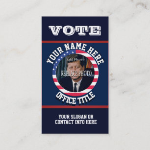 Carte De Visite Modèle fait sur commande de campagne politique