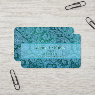 Carte De Visite Modèle Floral bleu Abstrait