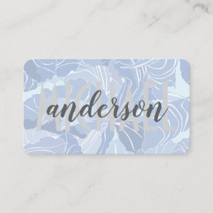 Carte De Visite Modèle floral bleu Nature