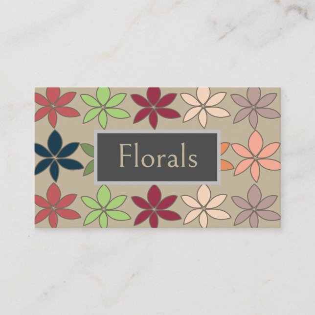 Carte De Visite Modèle floral coloré (Devant)