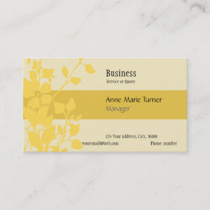Carte De Visite Modèle floral jaune de moutarde de promotion mode