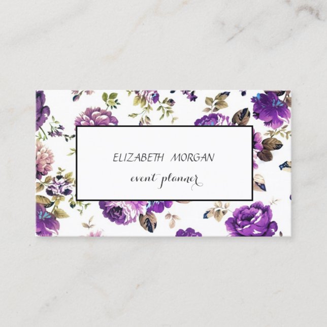 Carte De Visite Modèle floral moderne (Devant)