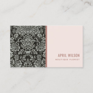 CARTE DE VISITE MODÈLE FLORAL NOIR ET BLANC DOUX NOIR ET BLANC