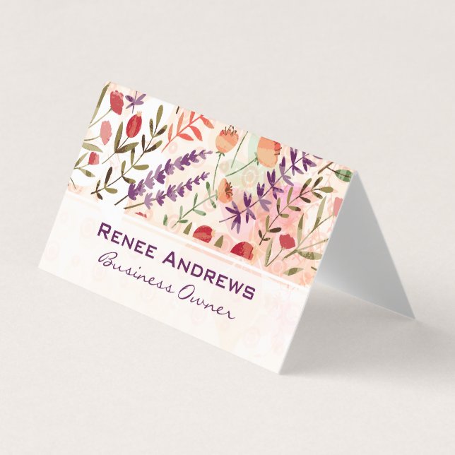 Carte De Visite Modèle floral tendance (Devant)