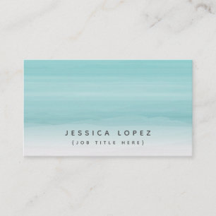 Carte De Visite Modèle générique d'Ombre d'aquarelle turquoise