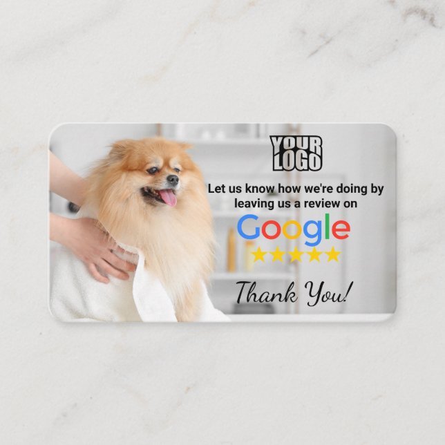 Carte De Visite Modèle Google Google Google Dog Groomer avec QR - (Devant)
