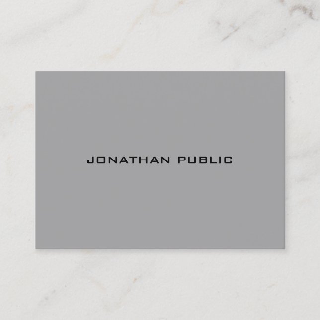 Carte De Visite Modèle gris minimaliste moderne à la mode élégant (Devant)