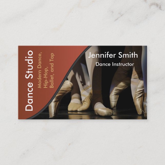 Carte De Visite Modèle instructeur Dance Studio (Devant)